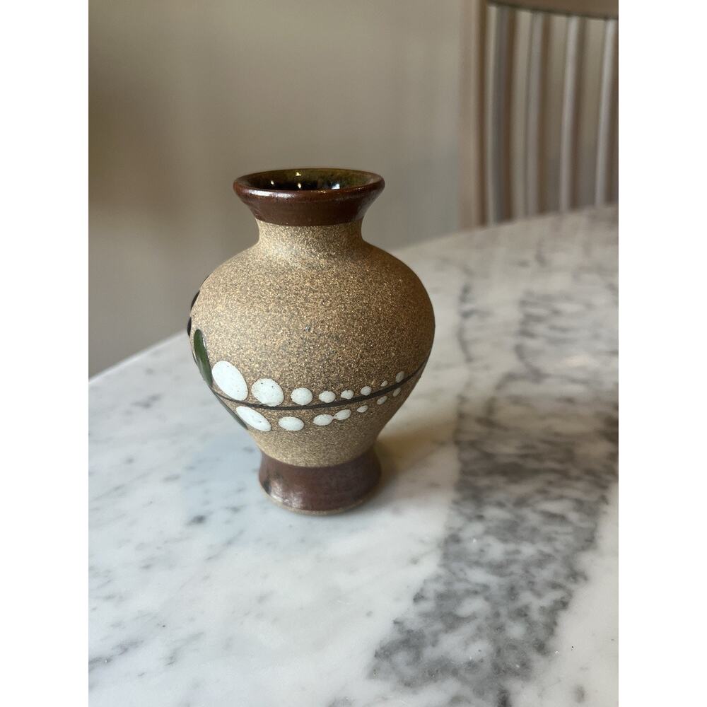 Hand Painted Floral Ceramic Art Pottery Bud Vase Tonala Style Decorative - Picture 4 of 7